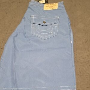 True Religion Light Blue Cargo Shorts